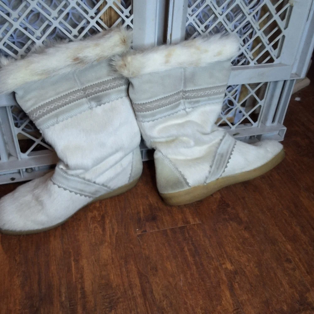 Tecnica vintage after ski calf/ goathair snow boots 6